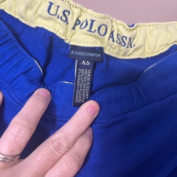 U.S. POLO ASSN. Men’s Stretch Twill Jogger Short Blue Elastic Waist Size XS Y2K - Picture 5 of 9